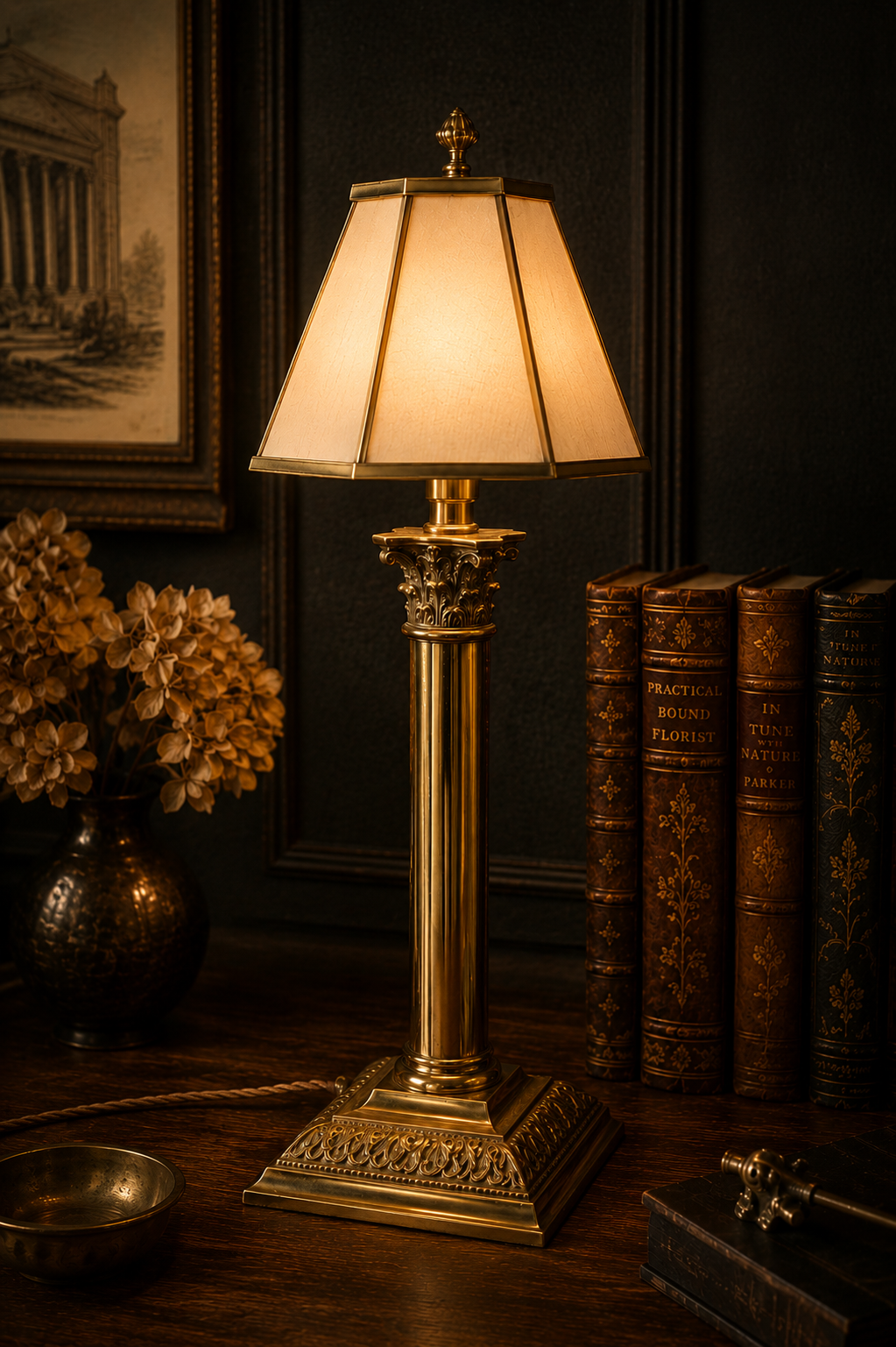 Corinthian Brass side lamp
